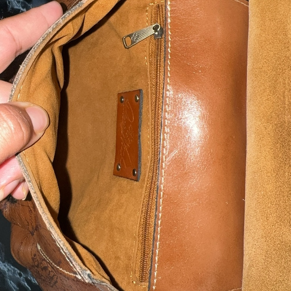 Patricia Nash Handbag Leather Veneto Crossbody Signature Map Brown AUTHENTIC - Picture 8 of 10